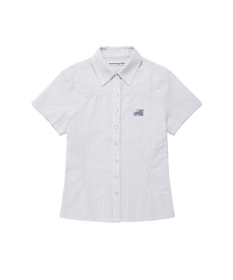 W STRIPED HALF SLEEVE SHIRT BLUE(CV2FMFW362A)