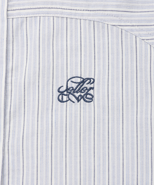 Cavish(カビシ)の「W STRIPED HALF SLEEVE SHIRT BLUE(CV2FMFW362A)(シャツ/ブラウス・レディース・ブルー・FREE)」の4枚目の写真