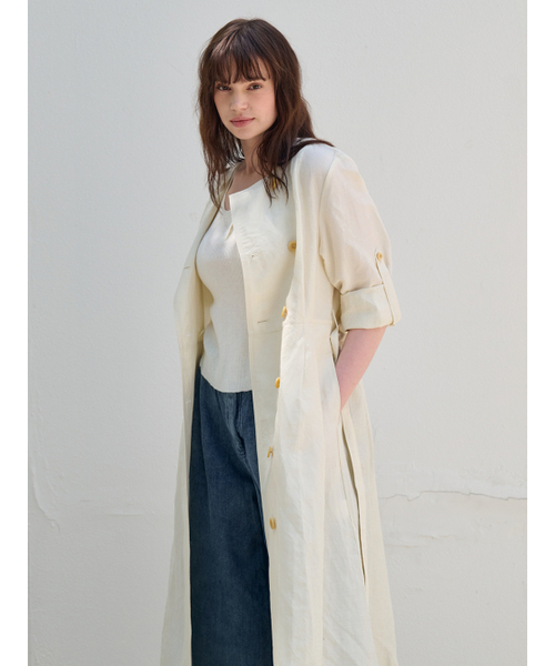 FREAKS BY KIMTAEHOON（フリークス）の「ホットサマーリネンブレンドハイウエストトレンチドレス_WHISPER-WHITE [アイボリー]（ワンピース・レディース・その他・SMALL/MEDIUM）」の6枚目の写真