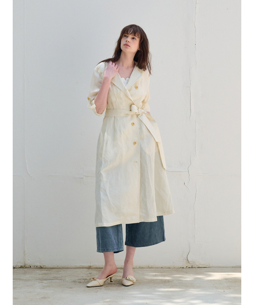 FREAKS BY KIMTAEHOON（フリークス）の「ホットサマーリネンブレンドハイウエストトレンチドレス_WHISPER-WHITE [アイボリー]（ワンピース・レディース・その他・SMALL/MEDIUM）」の7枚目の写真