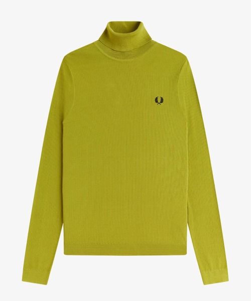 FRED PERRY(フレッドペリー)の「Rib Knit Roll Neck Top/リブニットタートルネックトップス(ニット/セーター・レディース・イエロー・10)」の6枚目の写真