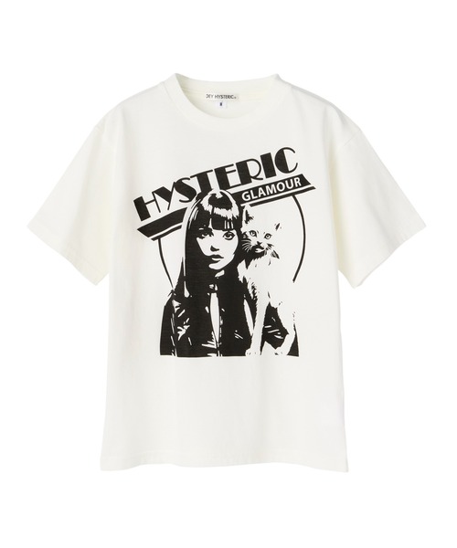 JOEY HYSTERIC(ジョーイヒステリック)の「HYSTERIC WOMAN CAT 半袖Tシャツ(Tシャツ/カットソー・キッズ・ホワイト系その他2/ブラック・MEDIUM/SMALL)」の1枚目の写真
