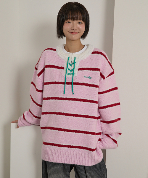 WaiKei(ワイケイ)の「ストライプブークルニットピンク(ニット/セーター・レディース・その他・1/2)」の19枚目の写真
