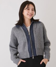 デニム×ニットブルゾン