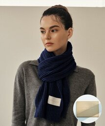 WHITE PROJECT（ホワイトプロジェクト）の「[ギフトボックス]_ミニウールニットマフラー_ネイビー_男女共用（マフラー）」