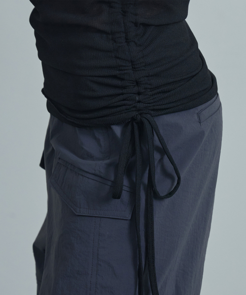 MOIREMOA(モアレモア)の「SeeThrough String T-Shirt-Black(Tシャツ/カットソー・レディース・ブラック・FREE)」の4枚目の写真