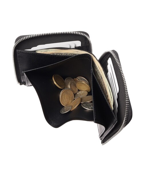 HIROKO HAYASHI（ヒロコハヤシ）の「OSSO VIVO（オッソ ヴィーヴォ）ファスナー式二つ折り財布（財布・レディース・レッド系1/ブラック・00）」の9枚目の写真