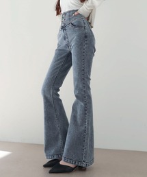 WEGO | WEGO/【26年春夏新作】ハイウエストストレッチフレアデニムパンツ(デニムパンツ)