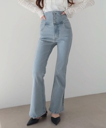 WEGO | WEGO/【26年春夏新作】ハイウエストストレッチフレアデニムパンツ(デニムパンツ)