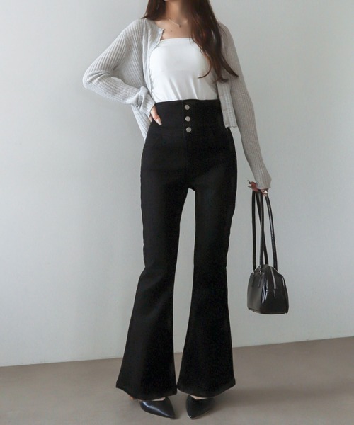 WEGO(ウィゴー)の「WEGO/【26年春夏新作】ハイウエストストレッチフレアデニムパンツ(デニムパンツ・レディース・コバルトブルー/ブラック系その他/スカイブルー/ブラック系2・SMALL/X-SMALL/MEDIUM)」の10枚目の写真