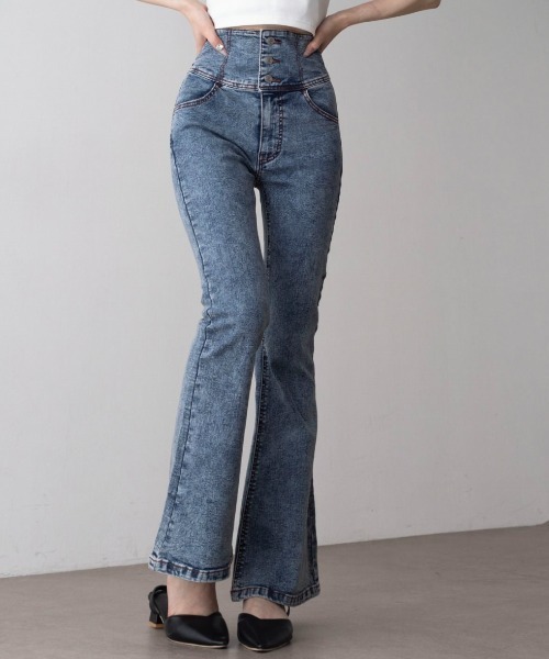 WEGO(ウィゴー)の「WEGO/【26年春夏新作】ハイウエストストレッチフレアデニムパンツ(デニムパンツ・レディース・コバルトブルー/ブラック系その他/スカイブルー/ブラック系2・SMALL/X-SMALL/MEDIUM)」の22枚目の写真