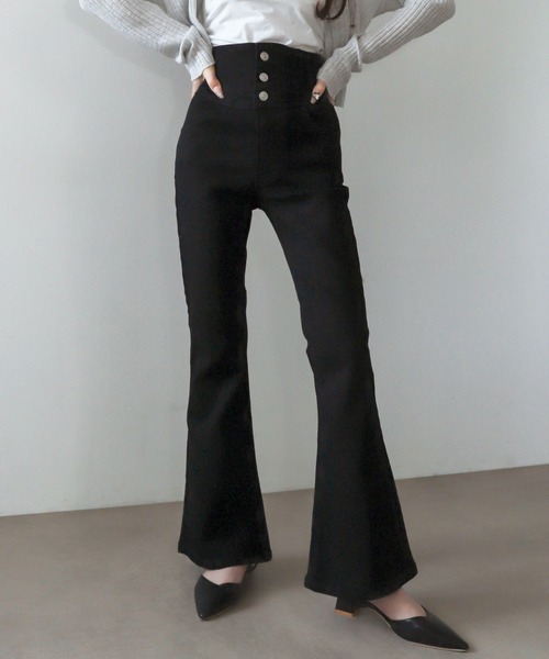 WEGO(ウィゴー)の「WEGO/【26年春夏新作】ハイウエストストレッチフレアデニムパンツ(デニムパンツ・レディース・コバルトブルー/ブラック系その他/スカイブルー/ブラック系2・SMALL/X-SMALL/MEDIUM)」の7枚目の写真