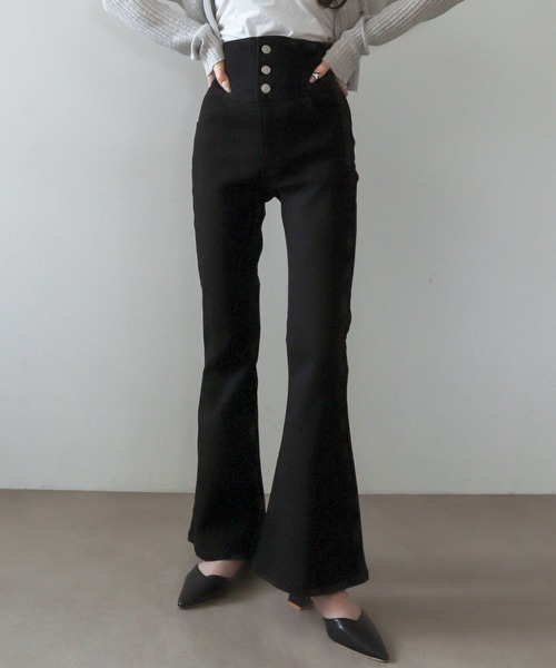 WEGO(ウィゴー)の「WEGO/【26年春夏新作】ハイウエストストレッチフレアデニムパンツ(デニムパンツ・レディース・コバルトブルー/ブラック系その他/スカイブルー/ブラック系2・SMALL/X-SMALL/MEDIUM)」の6枚目の写真