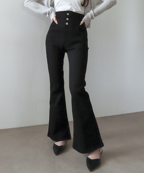 WEGO(ウィゴー)の「WEGO/【26年春夏新作】ハイウエストストレッチフレアデニムパンツ(デニムパンツ・レディース・コバルトブルー/ブラック系その他/スカイブルー/ブラック系2・SMALL/X-SMALL/MEDIUM)」の8枚目の写真