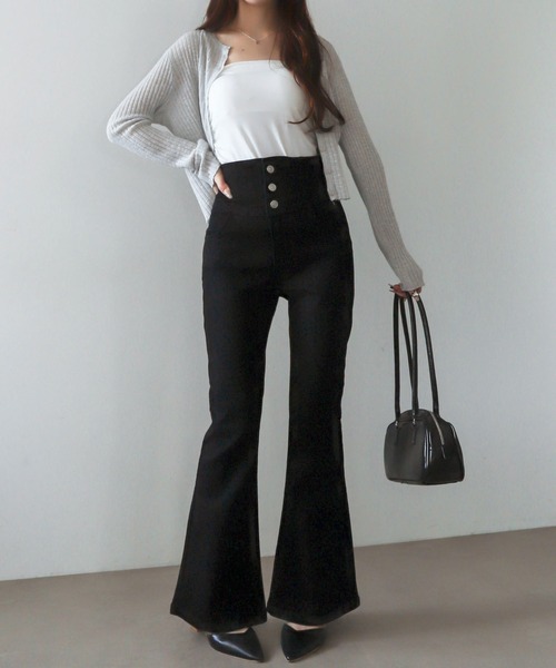 WEGO(ウィゴー)の「WEGO/【26年春夏新作】ハイウエストストレッチフレアデニムパンツ(デニムパンツ・レディース・コバルトブルー/ブラック系その他/スカイブルー/ブラック系2・SMALL/X-SMALL/MEDIUM)」の9枚目の写真