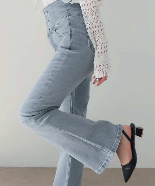 WEGO(ウィゴー)の「WEGO/【26年春夏新作】ハイウエストストレッチフレアデニムパンツ(デニムパンツ・レディース・コバルトブルー/ブラック系その他/スカイブルー/ブラック系2・SMALL/X-SMALL/MEDIUM)」の19枚目の写真