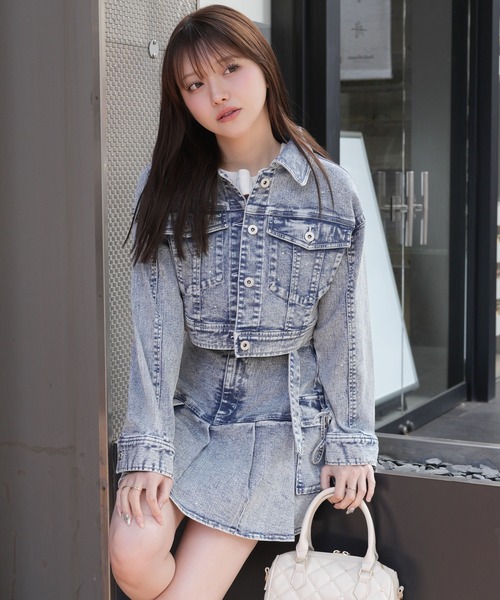 LIPSERVICE（リップサービス）の「Jewelデニムクロップドジャケット（デニムジャケット・レディース・ブルー系その他2/グレー・M/S）」の10枚目の写真