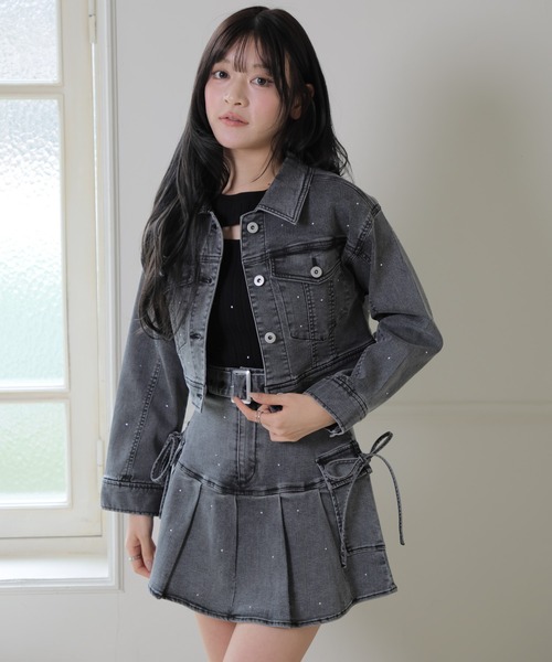 LIPSERVICE（リップサービス）の「Jewelデニムクロップドジャケット（デニムジャケット・レディース・ブルー系その他2/グレー・M/S）」の19枚目の写真