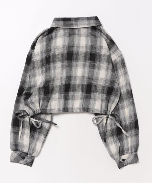 ANAP GｉRL（アナップガール）の「サイドシャーリングチェックシャツ（シャツ/ブラウス・キッズ・ブラウン/ブラック・M/S/XS）」の12枚目の写真