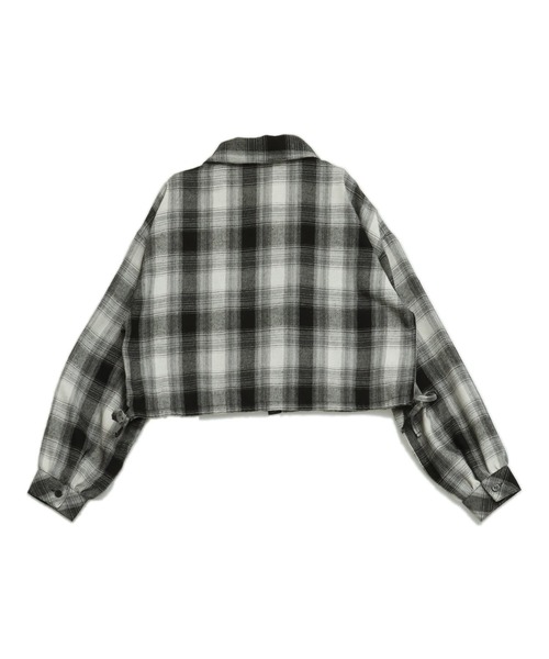 ANAP GｉRL（アナップガール）の「サイドシャーリングチェックシャツ（シャツ/ブラウス・キッズ・ブラウン/ブラック・M/S/XS）」の15枚目の写真