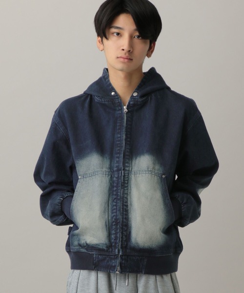 And Again(アンドアゲイン)の「And Again/デニムフードジップ(パーカー・メンズ・ダークブルー/ブラック・FREE)」の17枚目の写真