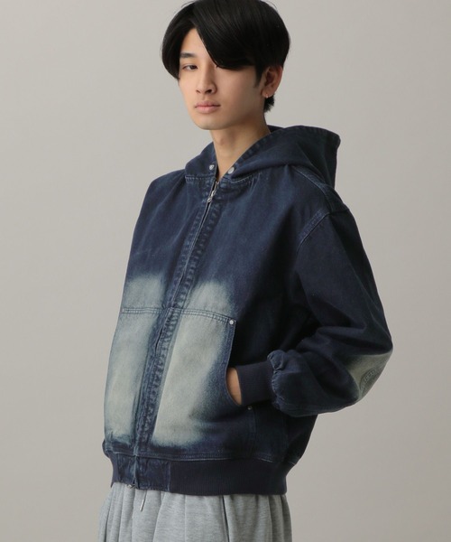 And Again(アンドアゲイン)の「And Again/デニムフードジップ(パーカー・メンズ・ダークブルー/ブラック・FREE)」の18枚目の写真