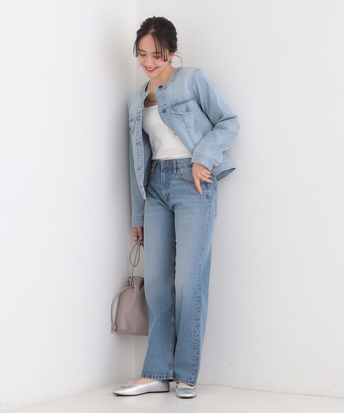 SHOO・LA・RUE（シューラルー）の「【SHOO・LA・RUE DENIM】程よいゆとりの ストレートデニムパンツ（デニムパンツ・レディース・ブルー/オフホワイト/ブラック/ネイビー・10/01/02/03/04）」の15枚目の写真