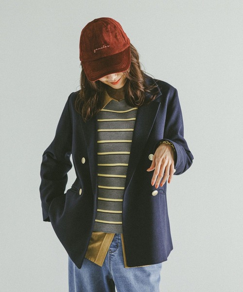 GLOBAL WORK（グローバルワーク）の「スウェットライクボーダープルオーバー/601626（ニット/セーター・レディース・グレー/アイボリー/ライトブルー・MEDIUM/LARGE）」の4枚目の写真