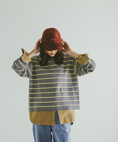 GLOBAL WORK（グローバルワーク）の「スウェットライクボーダープルオーバー/601626（ニット/セーター・レディース・グレー/アイボリー/ライトブルー・MEDIUM/LARGE）」の11枚目の写真