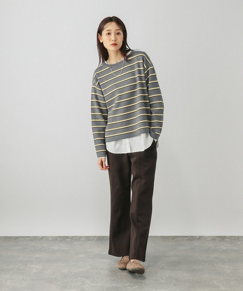 GLOBAL WORK（グローバルワーク）の「スウェットライクボーダープルオーバー/601626（ニット/セーター・レディース・グレー/アイボリー/ライトブルー・MEDIUM/LARGE）」の18枚目の写真