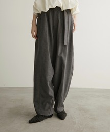 LOSCa | ウエストベルト付きカーブパンツ(スラックス)