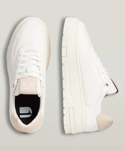 G-STAR(ジースター)の「Lhana IV Lea Sneakers/ローカットレースアップボリュームソールスニーカー(スニーカー・レディース・ホワイト/ブラック・38/36/37)」の1枚目の写真