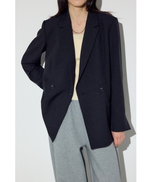 AZUL by moussy（アズールバイマウジー）の「ダブルテーラードジャケット（テーラードジャケット・レディース・杢グレー/ブラック/ベージュ・SMALL/MEDIUM）」の4枚目の写真