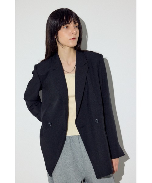 AZUL by moussy（アズールバイマウジー）の「ダブルテーラードジャケット（テーラードジャケット・レディース・杢グレー/ブラック/ベージュ・SMALL/MEDIUM）」の6枚目の写真