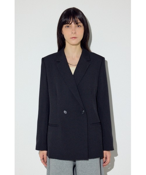 AZUL by moussy（アズールバイマウジー）の「ダブルテーラードジャケット（テーラードジャケット・レディース・杢グレー/ブラック/ベージュ・SMALL/MEDIUM）」の8枚目の写真