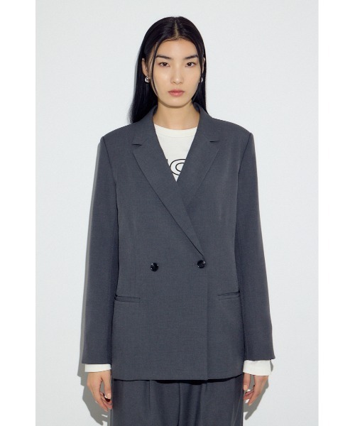 AZUL by moussy（アズールバイマウジー）の「ダブルテーラードジャケット（テーラードジャケット・レディース・杢グレー/ブラック/ベージュ・SMALL/MEDIUM）」の22枚目の写真