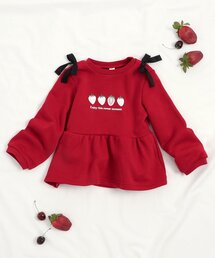 apres les cours（アプレレクール）の「【WEB限定】肩リボンペプラムトレーナー_ジュニア対応（スウェット）」