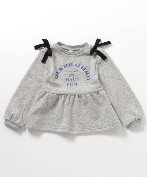 apres les cours（アプレレクール）の「【WEB限定】肩リボンペプラムトレーナー_ジュニア対応（スウェット・キッズ・ピンク/レッド/アイボリー/ブルー/グレー・90/130/140/80/110/100/120）」の13枚目の写真