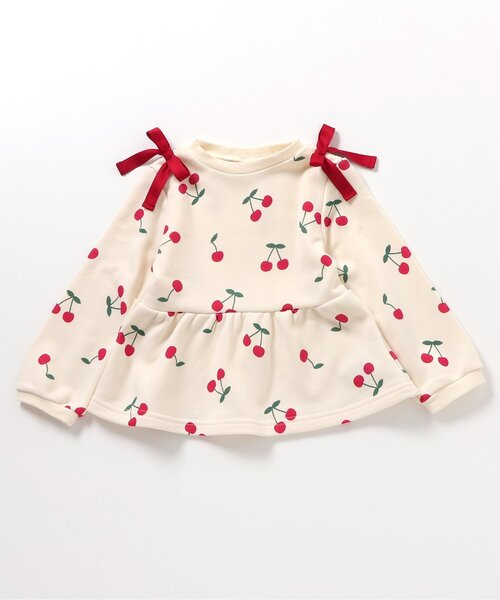 apres les cours（アプレレクール）の「【WEB限定】肩リボンペプラムトレーナー_ジュニア対応（スウェット・キッズ・ピンク/レッド/アイボリー/ブルー/グレー・90/130/140/80/110/100/120）」の14枚目の写真