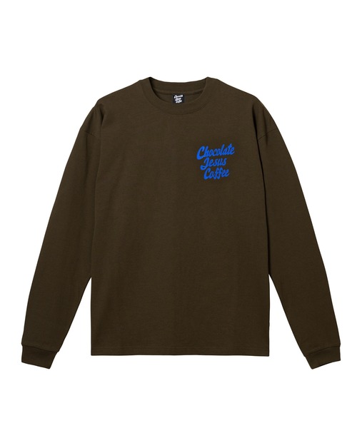 Chocolate Jesus Coffee(チョコレートジーザスコーヒー)の「COFFEE LOGO LS TEE(Tシャツ/カットソー・メンズ・ブラウン/ホワイト×グリーン/ブラック/ブラック×イエロー/ホワイト・MEDIUM/LARGE/X-LARGE/XX-LARGE/SMALL)」の5枚目の写真