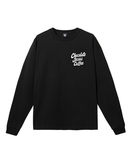 Chocolate Jesus Coffee(チョコレートジーザスコーヒー)の「COFFEE LOGO LS TEE(Tシャツ/カットソー・メンズ・ブラウン/ホワイト×グリーン/ブラック/ブラック×イエロー/ホワイト・MEDIUM/LARGE/X-LARGE/XX-LARGE/SMALL)」の3枚目の写真