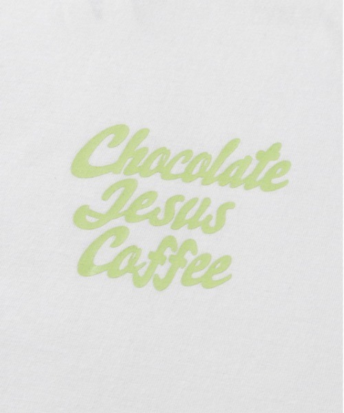 Chocolate Jesus Coffee(チョコレートジーザスコーヒー)の「COFFEE LOGO LS TEE(Tシャツ/カットソー・メンズ・ブラウン/ホワイト×グリーン/ブラック/ブラック×イエロー/ホワイト・MEDIUM/LARGE/X-LARGE/XX-LARGE/SMALL)」の7枚目の写真