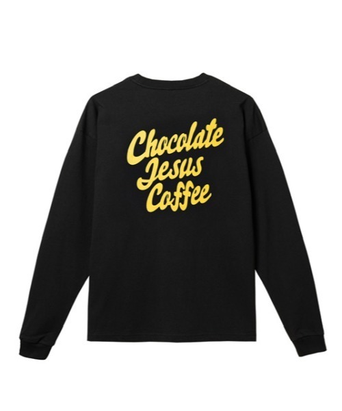 Chocolate Jesus Coffee(チョコレートジーザスコーヒー)の「COFFEE LOGO LS TEE(Tシャツ/カットソー・メンズ・ブラウン/ホワイト×グリーン/ブラック/ブラック×イエロー/ホワイト・MEDIUM/LARGE/X-LARGE/XX-LARGE/SMALL)」の8枚目の写真