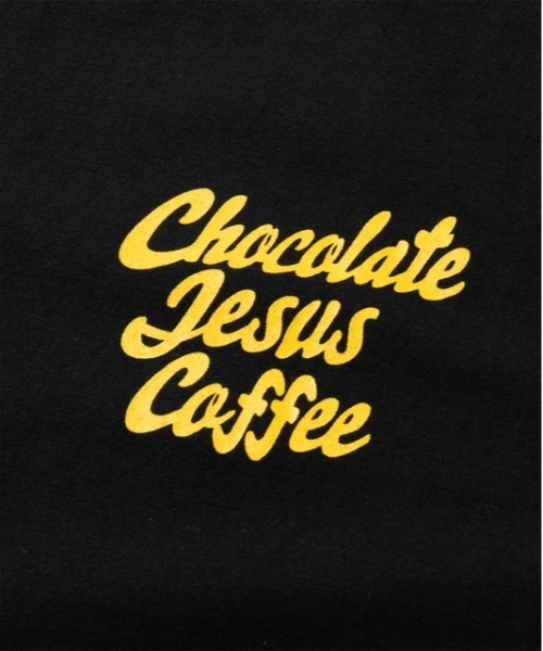 Chocolate Jesus Coffee(チョコレートジーザスコーヒー)の「COFFEE LOGO LS TEE(Tシャツ/カットソー・メンズ・ブラウン/ホワイト×グリーン/ブラック/ブラック×イエロー/ホワイト・MEDIUM/LARGE/X-LARGE/XX-LARGE/SMALL)」の9枚目の写真