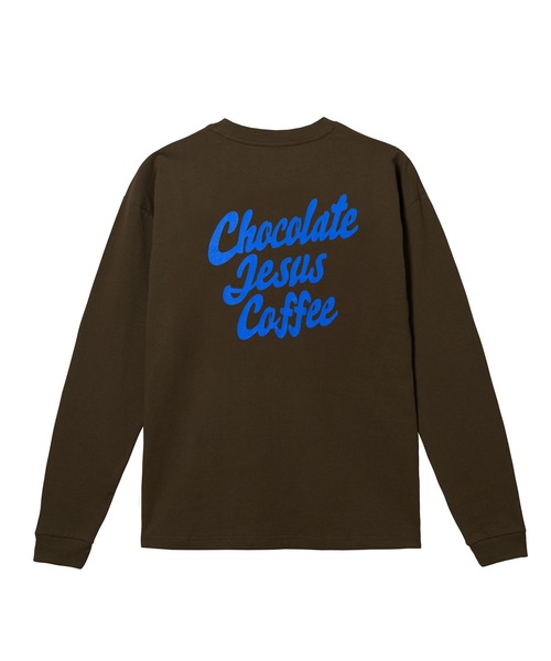 Chocolate Jesus Coffee(チョコレートジーザスコーヒー)の「COFFEE LOGO LS TEE(Tシャツ/カットソー・メンズ・ブラウン/ホワイト×グリーン/ブラック/ブラック×イエロー/ホワイト・MEDIUM/LARGE/X-LARGE/XX-LARGE/SMALL)」の10枚目の写真