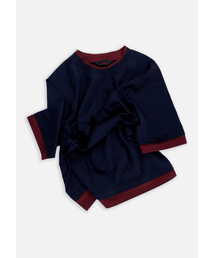 ANYTIME LOREAK（エニタイムロレーク）の「PEONY LAYERED T-SHIRT - NAVY（Tシャツ/カットソー）」