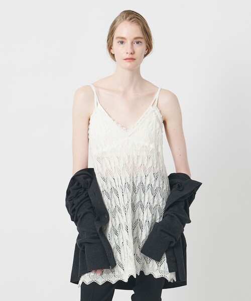 AEWEN MATOPH(イウエン マトフ)の「<AEWEN MATOPH>ニットレースキャミソールワンピース(ワンピース・レディース・ブラック/オフホワイト・FREE)」の4枚目の写真