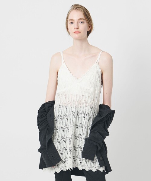AEWEN MATOPH(イウエン マトフ)の「<AEWEN MATOPH>ニットレースキャミソールワンピース(ワンピース・レディース・ブラック/オフホワイト・FREE)」の5枚目の写真