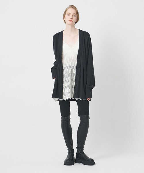 AEWEN MATOPH(イウエン マトフ)の「<AEWEN MATOPH>ニットレースキャミソールワンピース(ワンピース・レディース・ブラック/オフホワイト・FREE)」の6枚目の写真