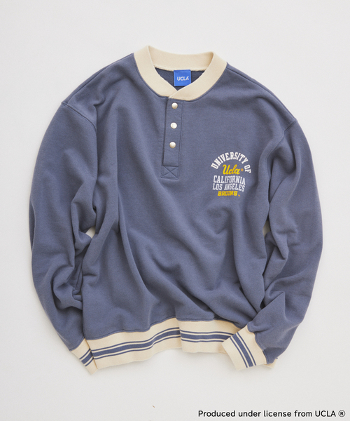 UCLA（ユーシーエルエー）の「UCLA×relume ヴィンテージ加工スウェット/ハーフジップ・ヘンリー・クルー（スウェット・メンズ・チャコールグレー/ライトグレー/ブラック/ネイビー・MEDIUM/LARGE）」の3枚目の写真
